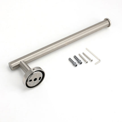 Brushed Nickel Round Towel Rack Holder Hook Clothes Hanger Bathroom Accessory.