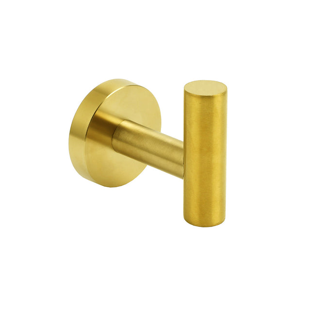 Brushed Gold Robe Hook Hanger Organizer Bathroom Stainless Steel Wall Mounted.