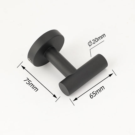 Matt Black Robe Hook Hanger Organizer Bathroom Wall Mounted Kit Stainless Steel.