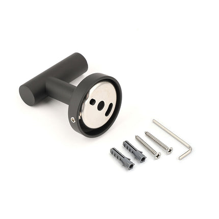 Matt Black Robe Hook Hanger Organizer Bathroom Wall Mounted Kit Stainless Steel.