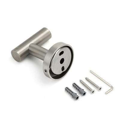 Brushed Nickel Robe Hook Hanger Organizer Bathroom Stainless Steel Accessory Kit.