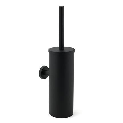 Matt Black Stainless Steel Round Toilet Brush Wall Holder Cup Bathroom Accessary.