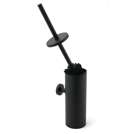 Matt Black Stainless Steel Round Toilet Brush Wall Holder Cup Bathroom Accessary.