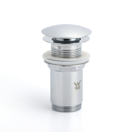 Chrome Round Basin 32mm Pop Up Brass Waste Plug Non Overflow Extension Length Drain Kit.