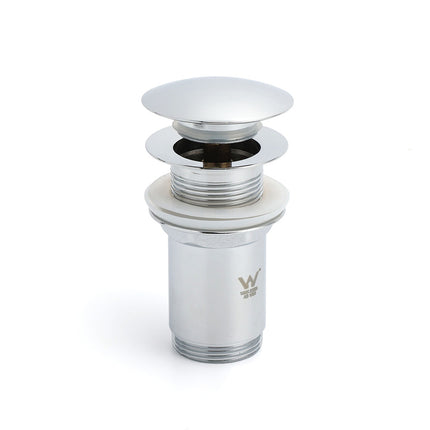 Chrome Round Basin 32mm Pop Up Brass Waste Plug Non Overflow Extension Length Drain Kit.