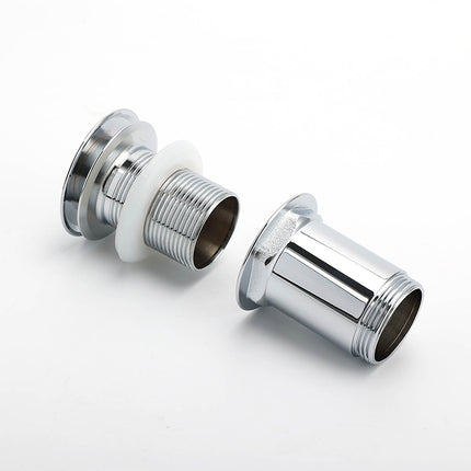 Chrome Round Basin 32mm Pop Up Brass Waste Plug Non Overflow Extension Length Drain Kit.