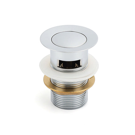 32mm Pop Up Push Brass Waste Plug Overflow Basin Sink Drain Chrome Kit Watermark.