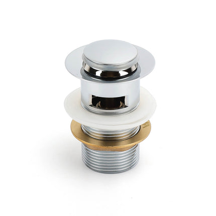 32mm Pop Up Push Brass Waste Plug Overflow Basin Sink Drain Chrome Kit Watermark.