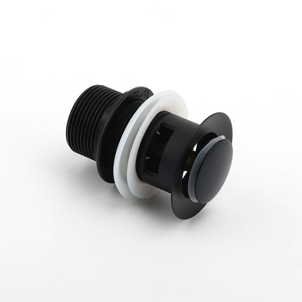 Matt Black Brass 32mm Push Pop Up Waste Plug Overflow Basin Sink Drain Outlet.