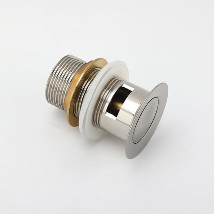 Brushed Nickel 32mm Push Pop Up Waste Plug Overflow Basin Sink Drain Outlet Kit.