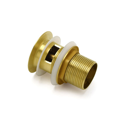 Brushed Gold 32mm Pop Up Push Waste Plug With Overflow Basin Sink Drain Outlet.