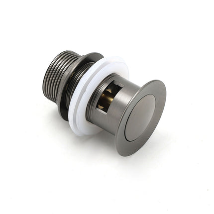 Gun Metal Brass 32mm Push Pop Up Plug Overflow Basin Sink Drain Outlet Waste Kit.