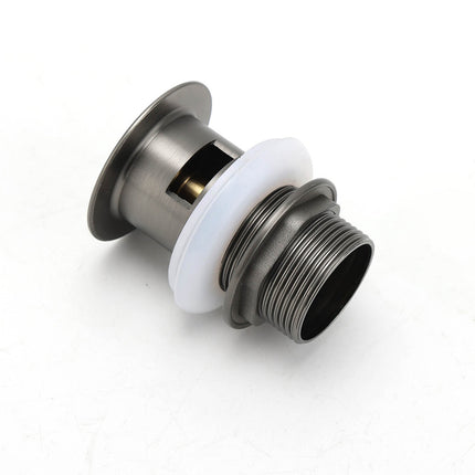 Gun Metal Brass 32mm Push Pop Up Plug Overflow Basin Sink Drain Outlet Waste Kit.