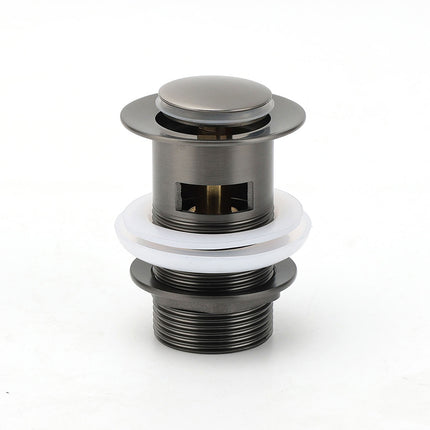 Gun Metal Brass 32mm Push Pop Up Plug Overflow Basin Sink Drain Outlet Waste Kit.