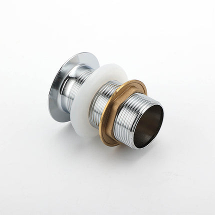 Silver 32mm Pop Up Push Brass Plug Without Overflow Basin Drain Waste Watermark.