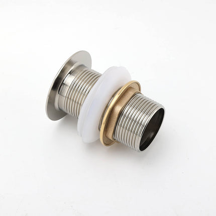 Brushed Nickel 32mm Push Pop Up Waste Plug Non-Overflow Basin Sink Drain Outlet.