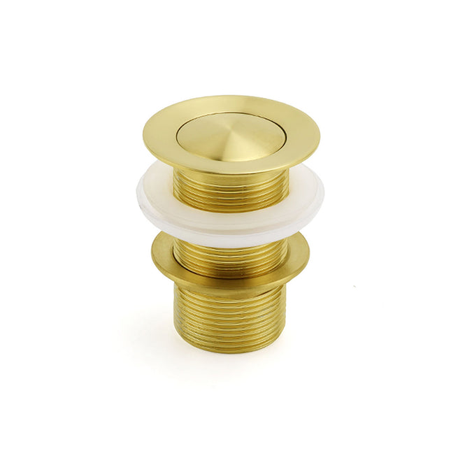 Watermark 32mm Pop Up Push Waste Plug No Overflow Basin Sink Drain Brushed Gold.
