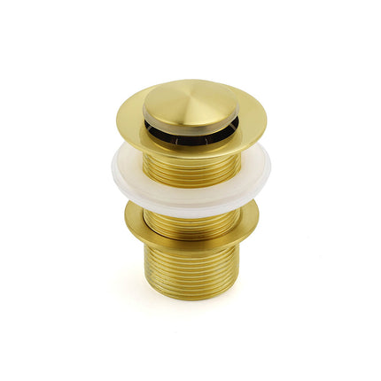 Watermark 32mm Pop Up Push Waste Plug No Overflow Basin Sink Drain Brushed Gold.