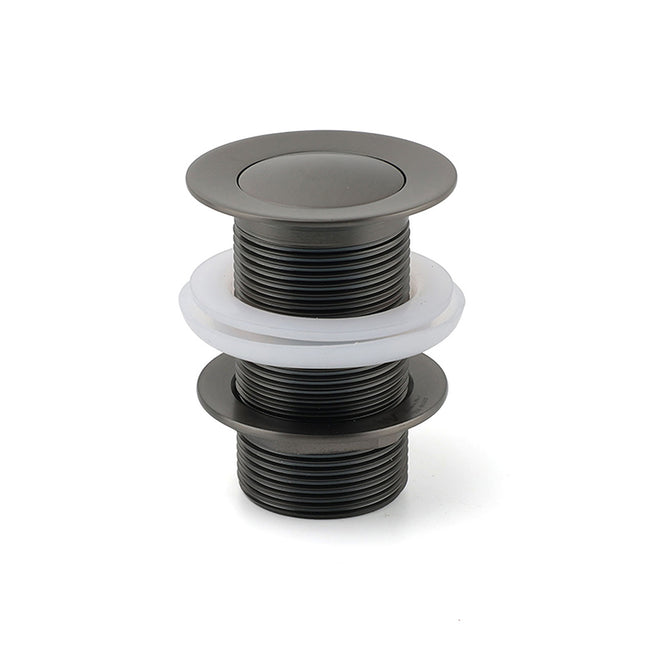 Gun Metal Brass 32mm Push Pop Up Plug Non-Overflow Basin Sink Drain Outlet Waste.