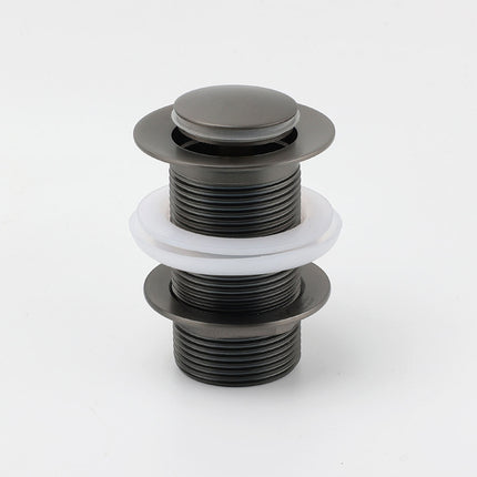 Gun Metal Brass 32mm Push Pop Up Plug Non-Overflow Basin Sink Drain Outlet Waste.