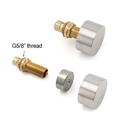 Brushed Nickel Round 1/4 Turn Twin Shower Taps Set Hot Cold Switch Vanity Mixer.