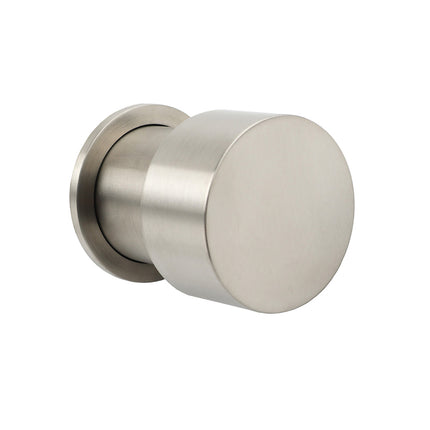 Brushed Nickel Bath Shower Mixer Round 1/4 Knob Hot Cold Tap Cartridge Spindle.