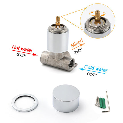 Watermark Chrome 1/4 Turn Switch Hot Cold Water Mixer Bathroom Shower Tap Valve.