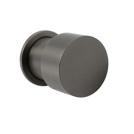 Gun Metal Round 1/4 Knob Handle Wall Mounted Shower Hot Cold Water Mixer Tap Kit.