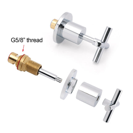 Mirror Chrome 1/4 Turn Twin Taps Hot Cold Water Control Mixer For Bath Spout Set.
