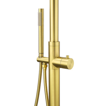 WELS Brushed Gold Twin Shower Handset Combo Set Outdoor Washing 10" Head 316 SUS.