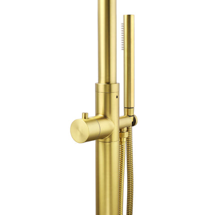 WELS Brushed Gold Twin Shower Handset Combo Set Outdoor Washing 10" Head 316 SUS.