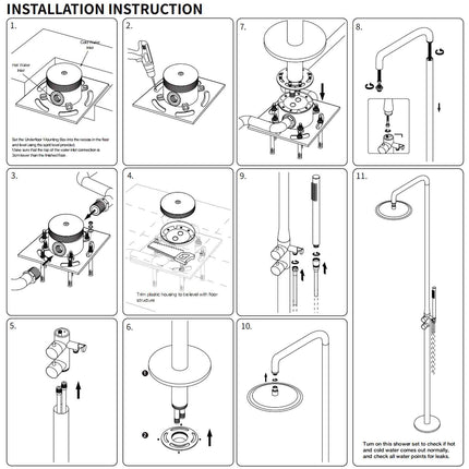 WELS Brushed Gold Twin Shower Handset Combo Set Outdoor Washing 10" Head 316 SUS.