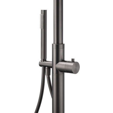 316 SUS WELS Gun Metal Twin Shower Handset Combo Outdoor Bath Rainfall 10" Head.