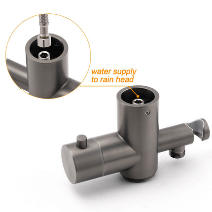 316 SUS WELS Gun Metal Twin Shower Handset Combo Outdoor Bath Rainfall 10" Head.