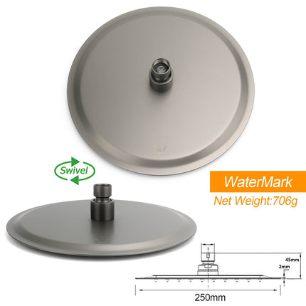 316 SUS WELS Gun Metal Twin Shower Handset Combo Outdoor Bath Rainfall 10" Head.