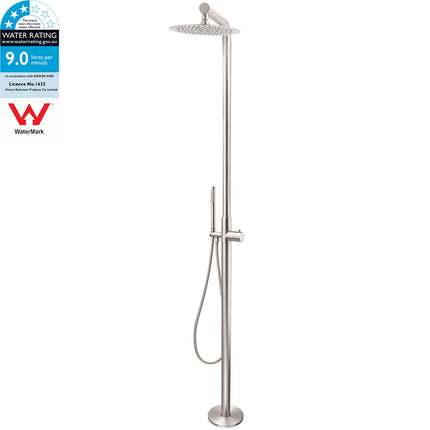 Watermark Brushed Nickel Dual Shower Handset Combo Outdoor Round 10" Head 316SUS.