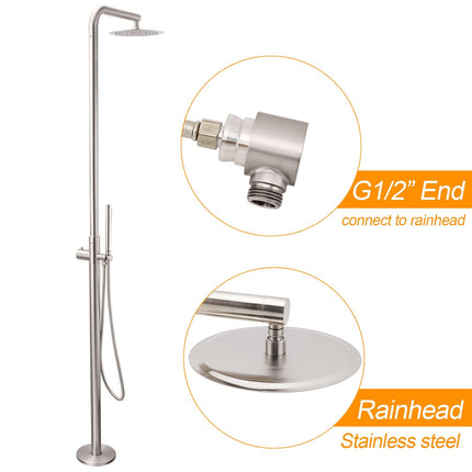 Watermark Brushed Nickel Dual Shower Handset Combo Outdoor Round 10" Head 316SUS.