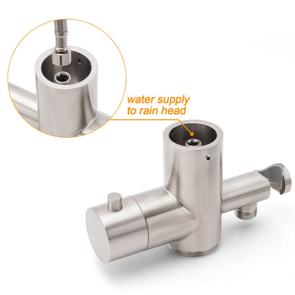 Watermark Brushed Nickel Dual Shower Handset Combo Outdoor Round 10" Head 316SUS.