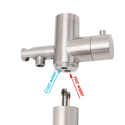 Watermark Brushed Nickel Dual Shower Handset Combo Outdoor Round 10" Head 316SUS.