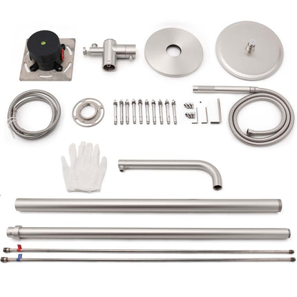 Watermark Brushed Nickel Dual Shower Handset Combo Outdoor Round 10" Head 316SUS.