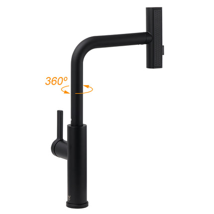 WELS Matte Black 3-Mode Spray Pull Out Kitchen Mixer Sink Laundry Faucet Tapware.