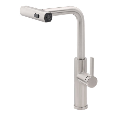 Brushed Nickel 3-Mode Kitchen Mixer Pull Out Down Sink Laundry Faucet Tap WELS.