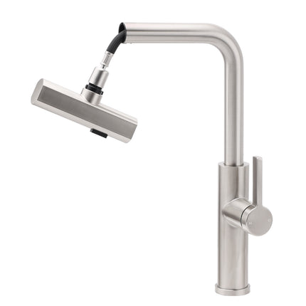 Brushed Nickel 3-Mode Kitchen Mixer Pull Out Down Sink Laundry Faucet Tap WELS.