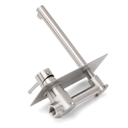 Brushed Nickel Round Wall Mounted Basin Vanity Mixer Bathtub Straight Spout Tap.