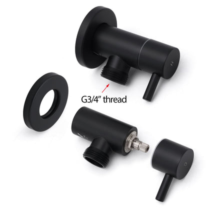 Black Washing Machine 1/4 Turn Twin Taps Laundry Room Hot Cold Water Wall Set.