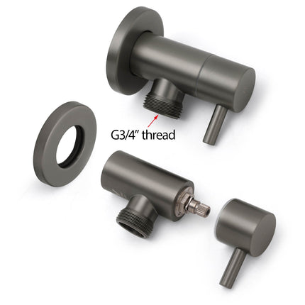 Gun Metal Grey Washing Machine 1/4 Turn Hot Cold Water Mixer Tap Set Watermark.