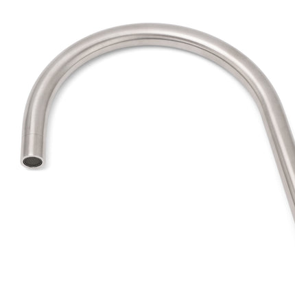 Brushed Nickel 435mm Tall Slim Round Kitchen Laundry Sink Mixer Faucet Tap Spout.