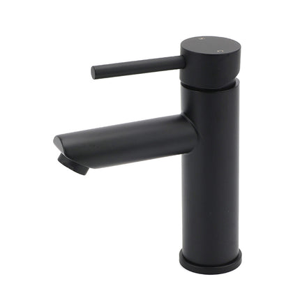 WELS Black 7.5L/min Kitchen Laundry Round Basin Mixer Vanity Sink Faucet Tap Set.