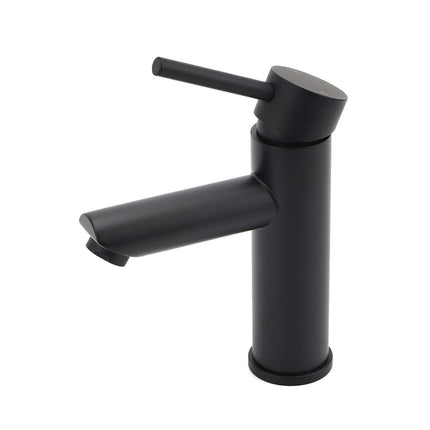 WELS Black 7.5L/min Kitchen Laundry Round Basin Mixer Vanity Sink Faucet Tap Set.