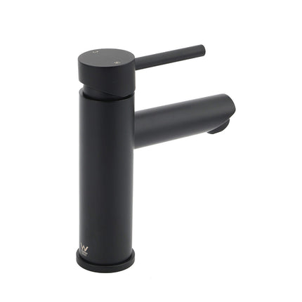 WELS Black 7.5L/min Kitchen Laundry Round Basin Mixer Vanity Sink Faucet Tap Set.